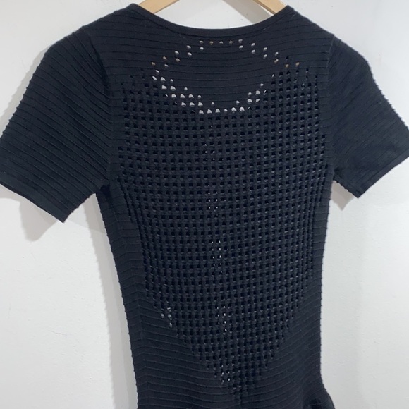 Maje sweater dress black small ribbed perforated - Picture 2 of 7